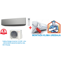 Fujitsu Design Inverter 3.4 kW - siva - ASYG12KETE-B/AOYG12KETA, R32, Wi-Fi Ready SA MONTAŽOM